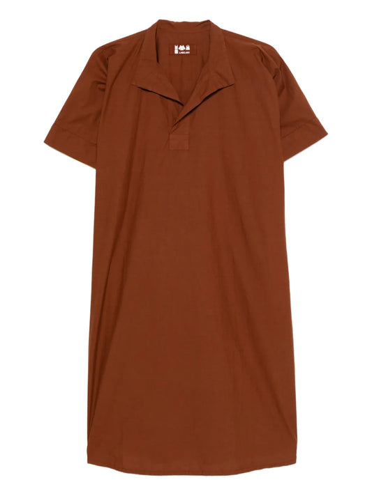 Labo Art Chiara Collared Short Sleeve Midi Dress