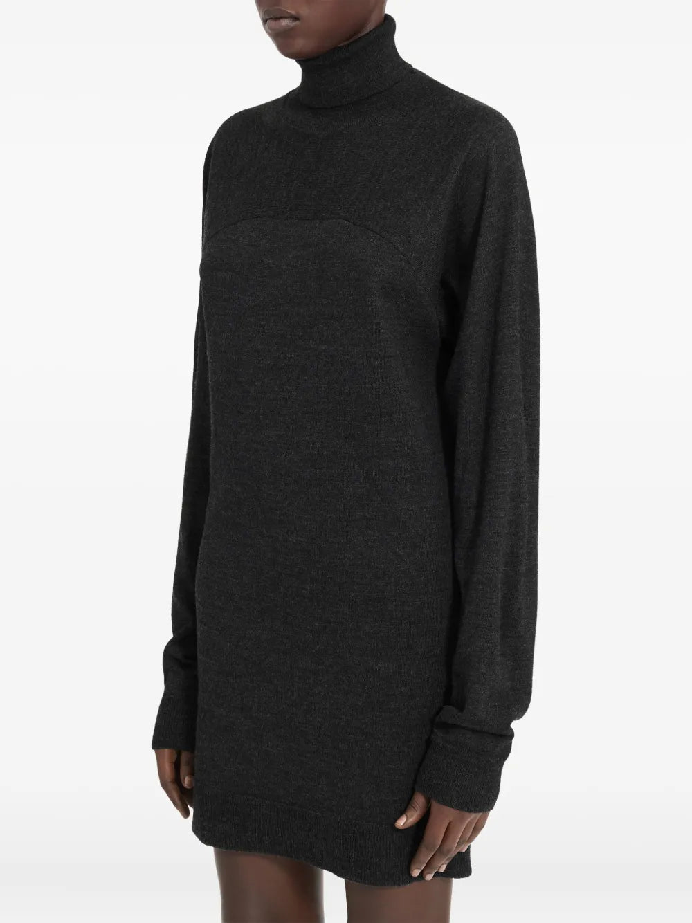 Mm6 Maison Margiela Turtleneck Panelled Mini Dress