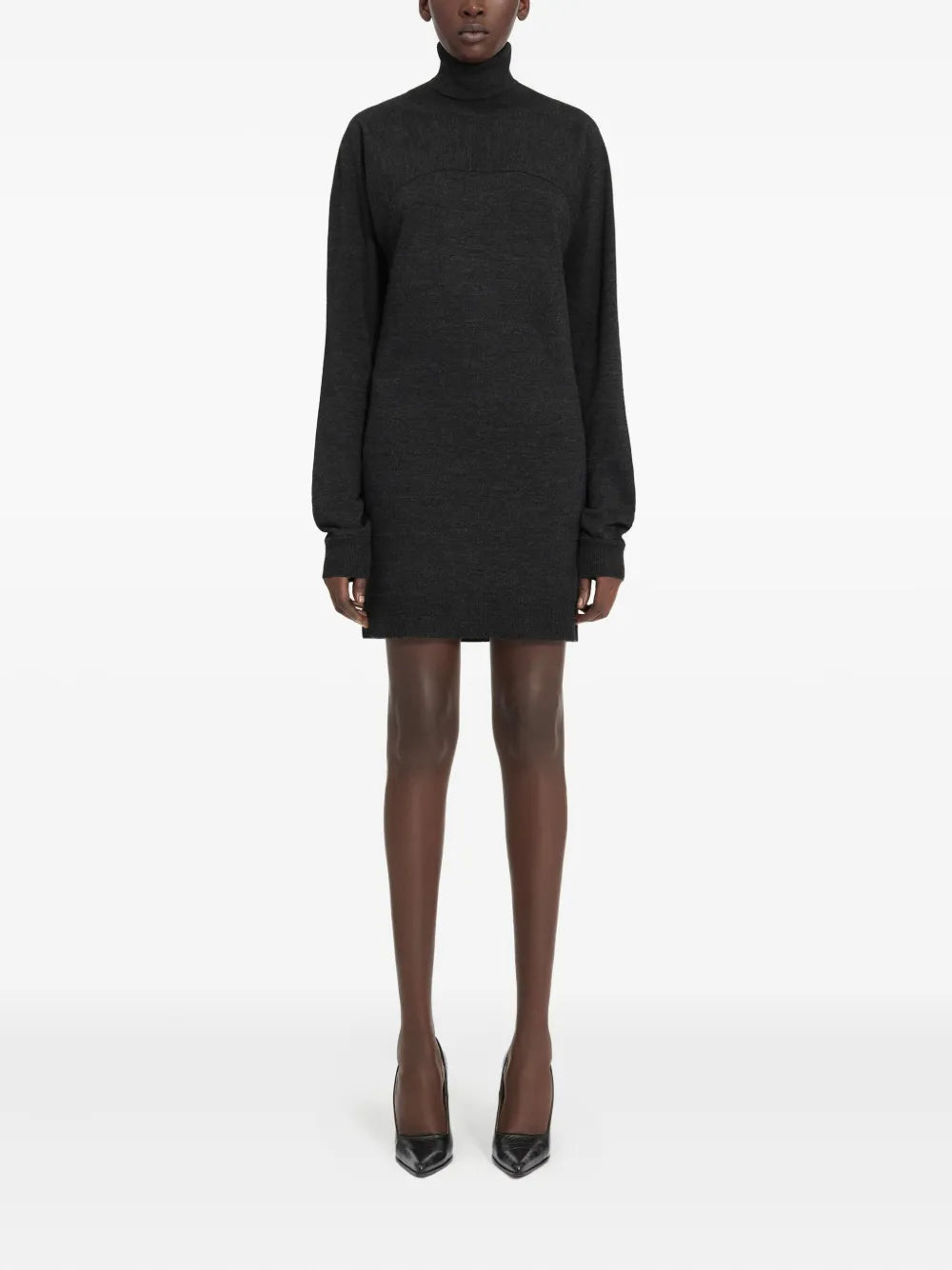 Mm6 Maison Margiela Turtleneck Panelled Mini Dress