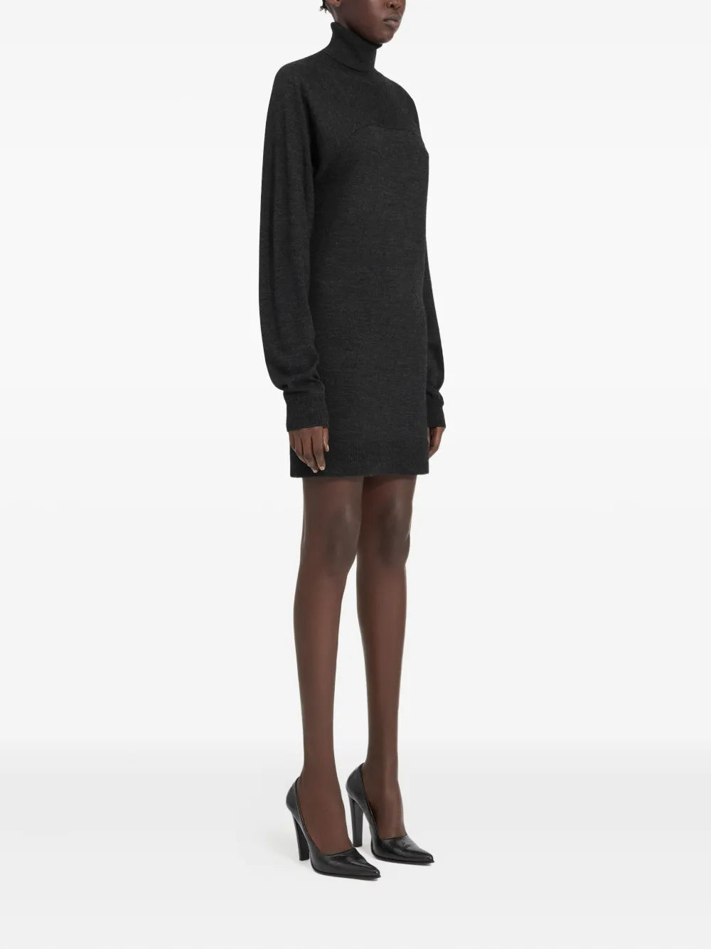 Mm6 Maison Margiela Turtleneck Panelled Mini Dress