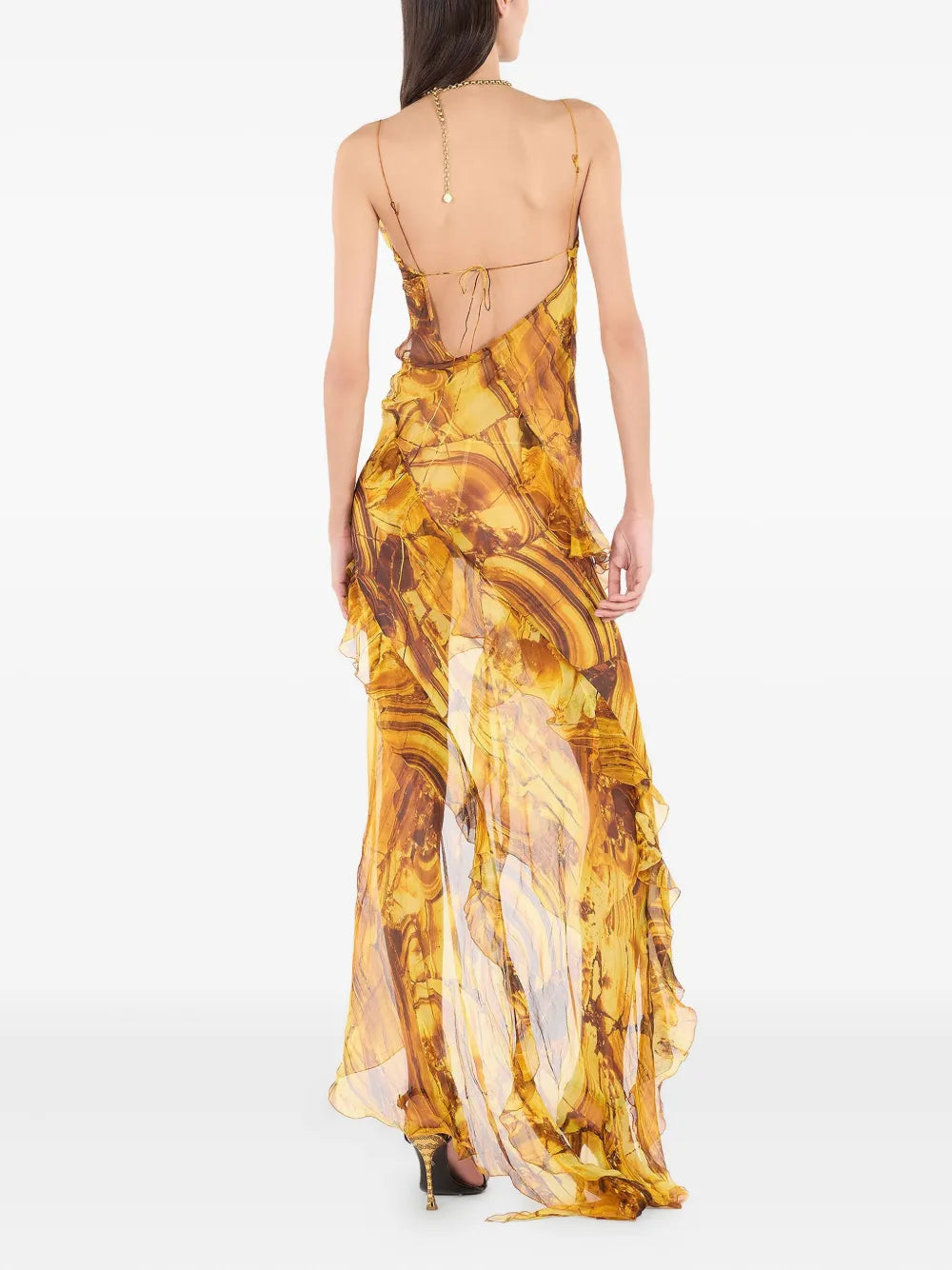 Roberto Cavalli Asymmetric Ruffled Dress