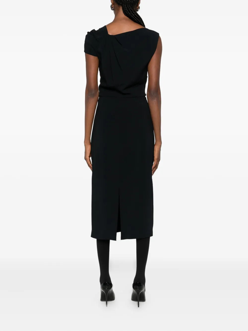 Givenchy Draped Detail One Shoulder Midi Dress