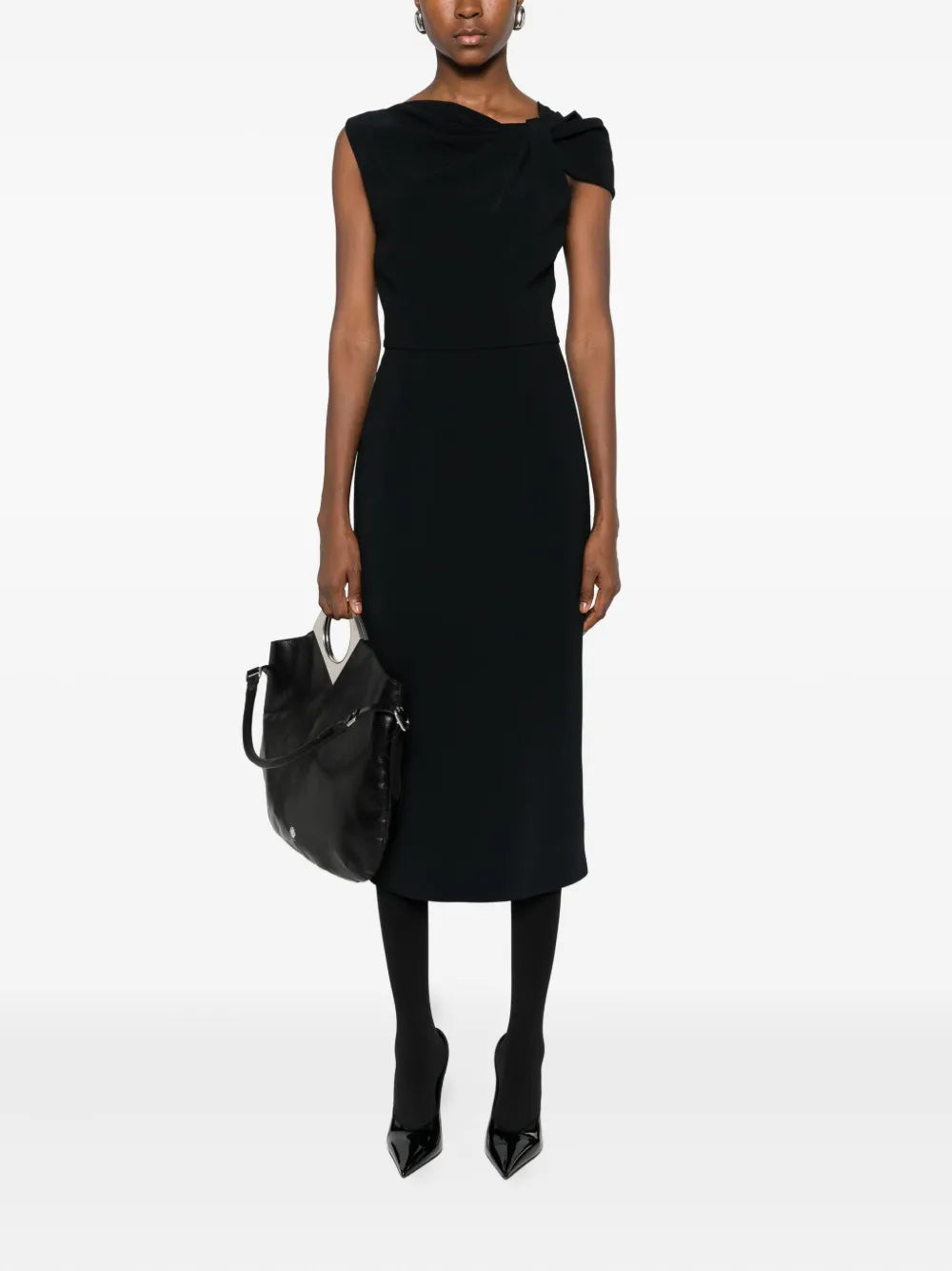Givenchy Draped Detail One Shoulder Midi Dress