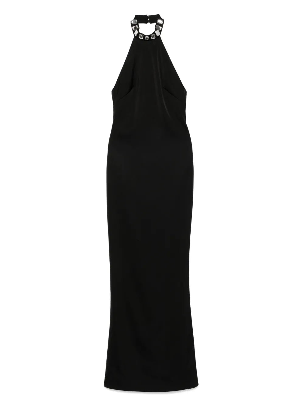 Silk Love Lace Embellished Halter Neck Dress