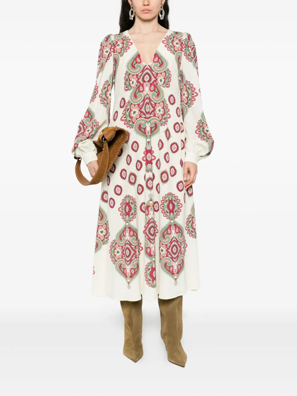 Etro Paisley Print Long Sleeve Dress