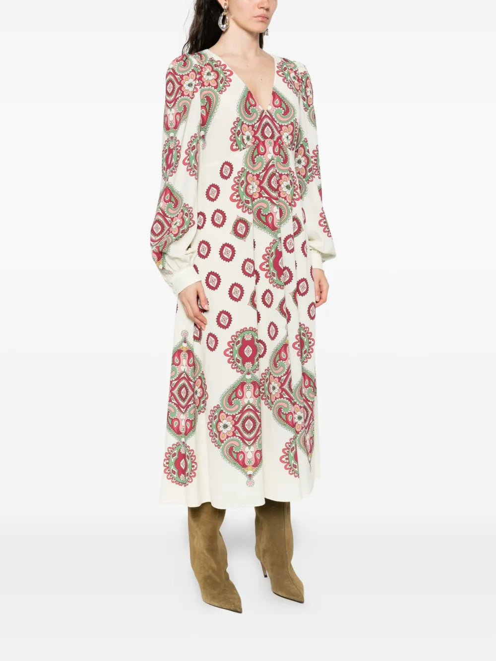 Etro Paisley Print Long Sleeve Dress