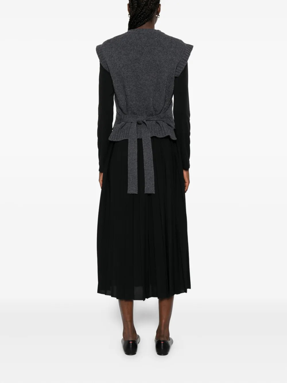 Weekend Max Mara Cable Knit Pleated Midi Dress