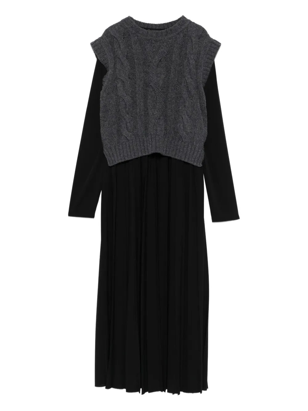 Weekend Max Mara Cable Knit Pleated Midi Dress