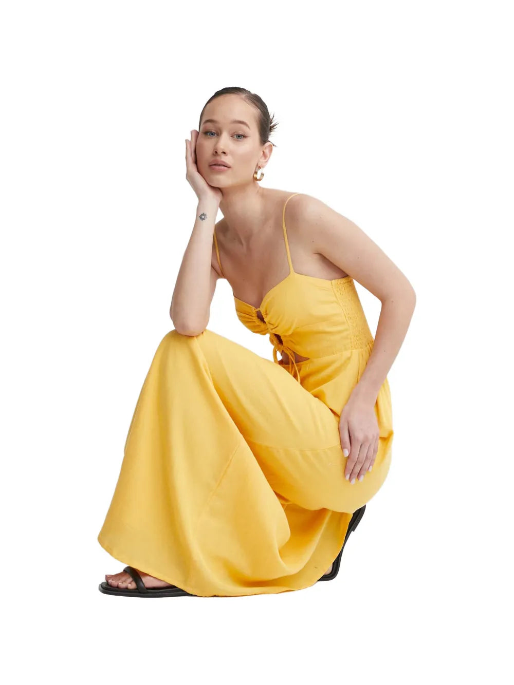 Billabong Cut Out Ruched Dress