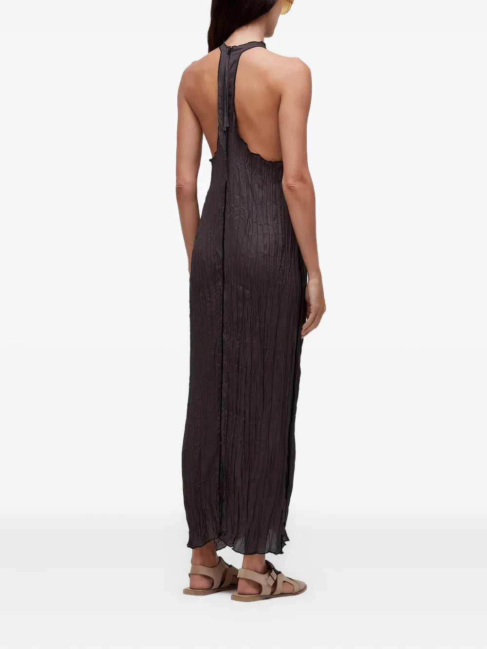Osklen Raglan Satin Double Face Maxi Dress