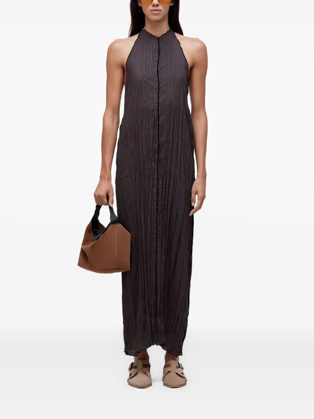 Osklen Raglan Satin Double Face Maxi Dress