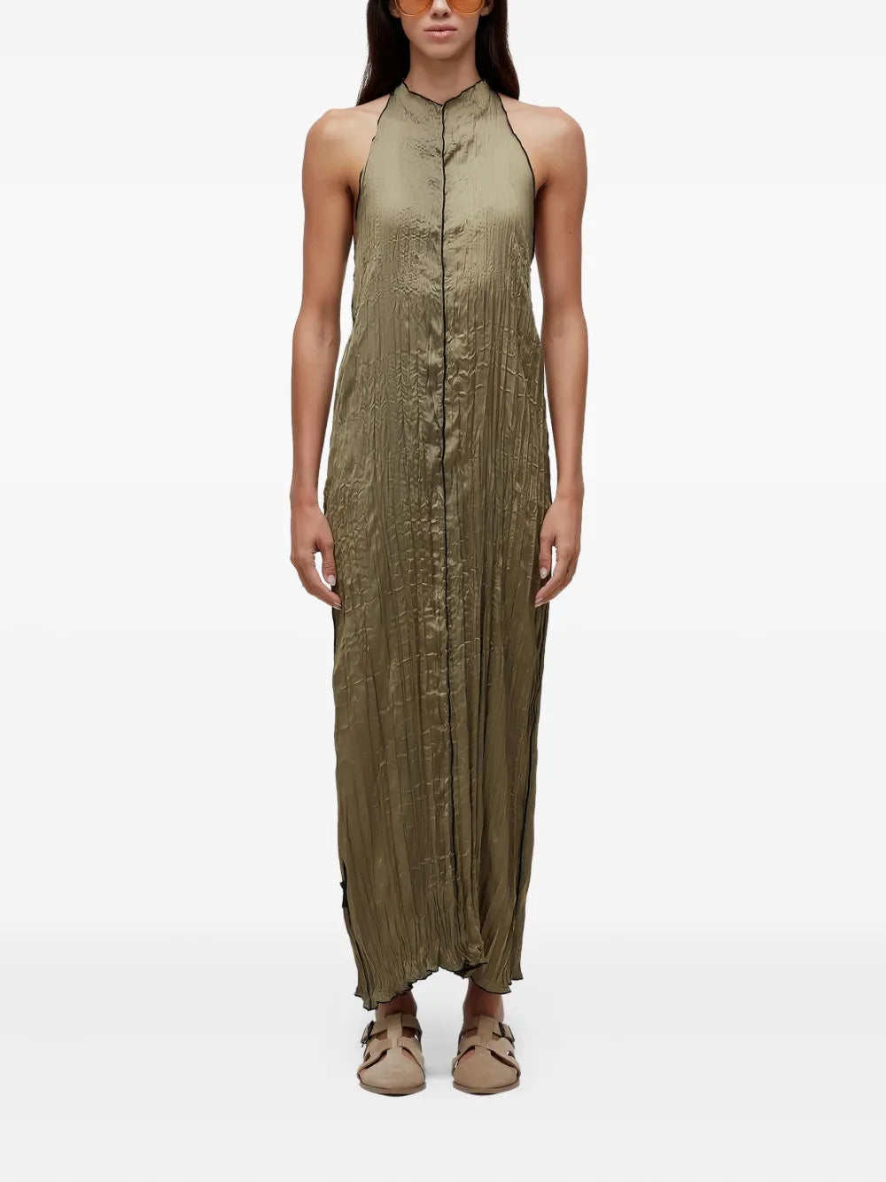 Osklen Raglan Satin Double Face Maxi Dress