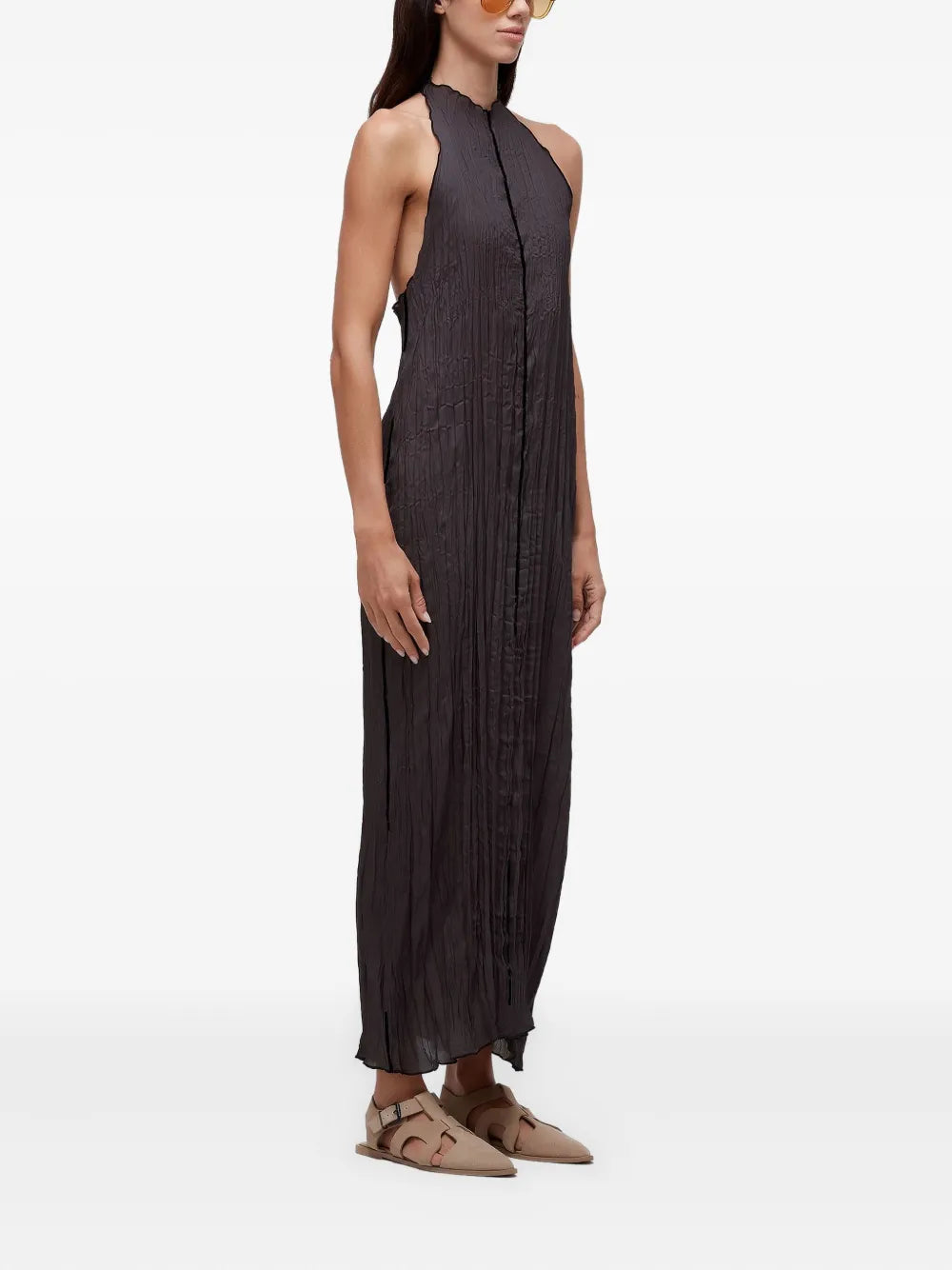 Osklen Raglan Satin Double Face Maxi Dress