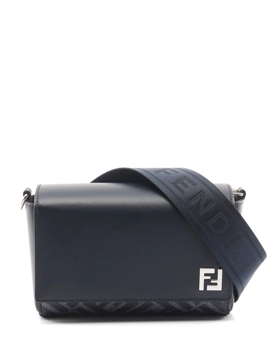 Fendi Pre Owned 2020S Ff Squared Compact Leather Shoulder Bag