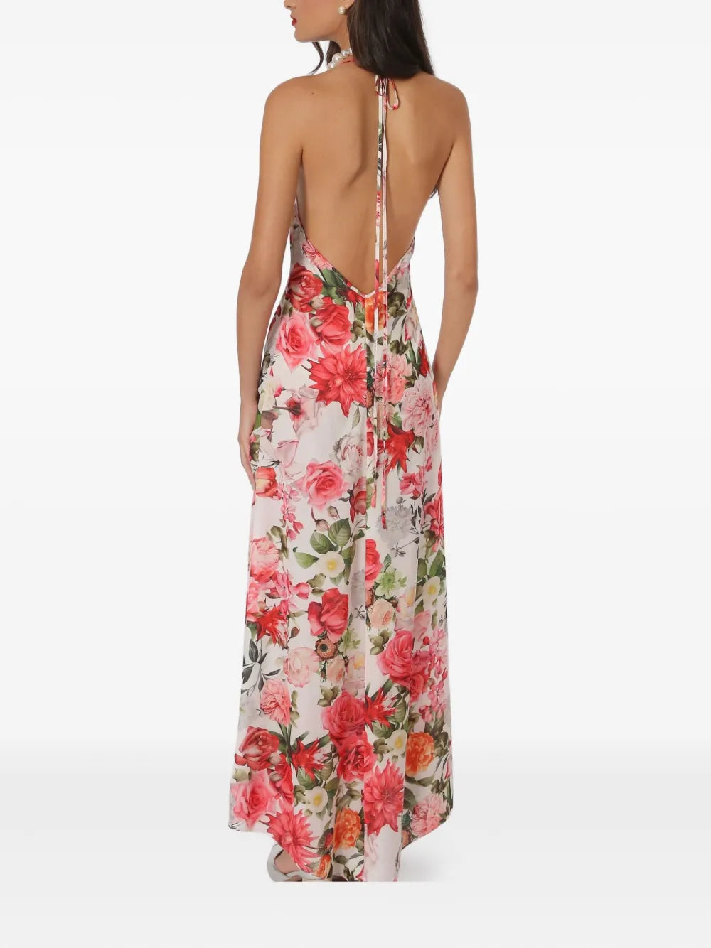 Lethicia Bronstein Anturio Floral Print Cowl Neck Maxi Dress