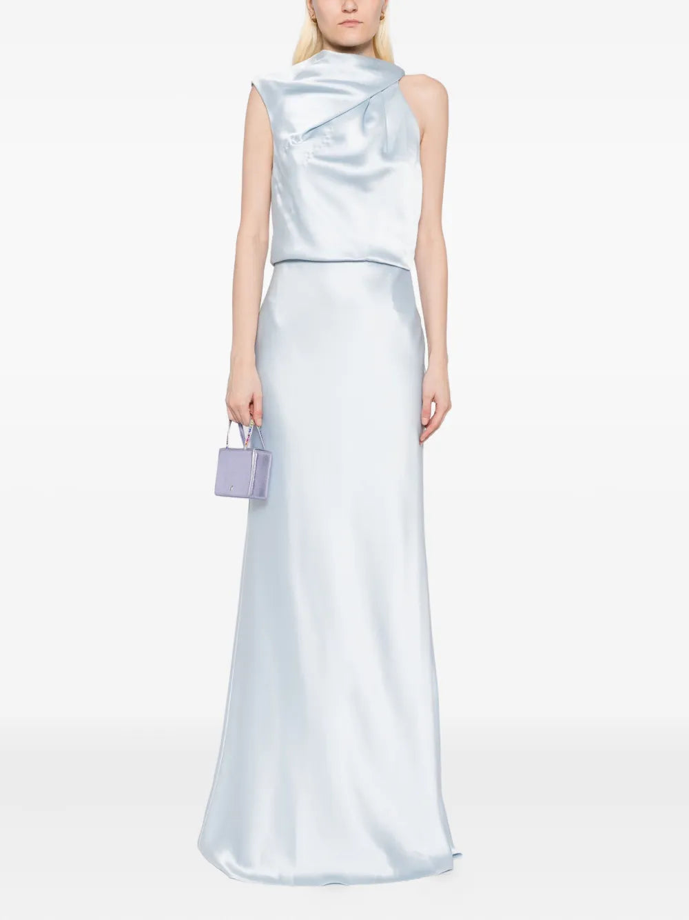Amsale Satin Draped Dress