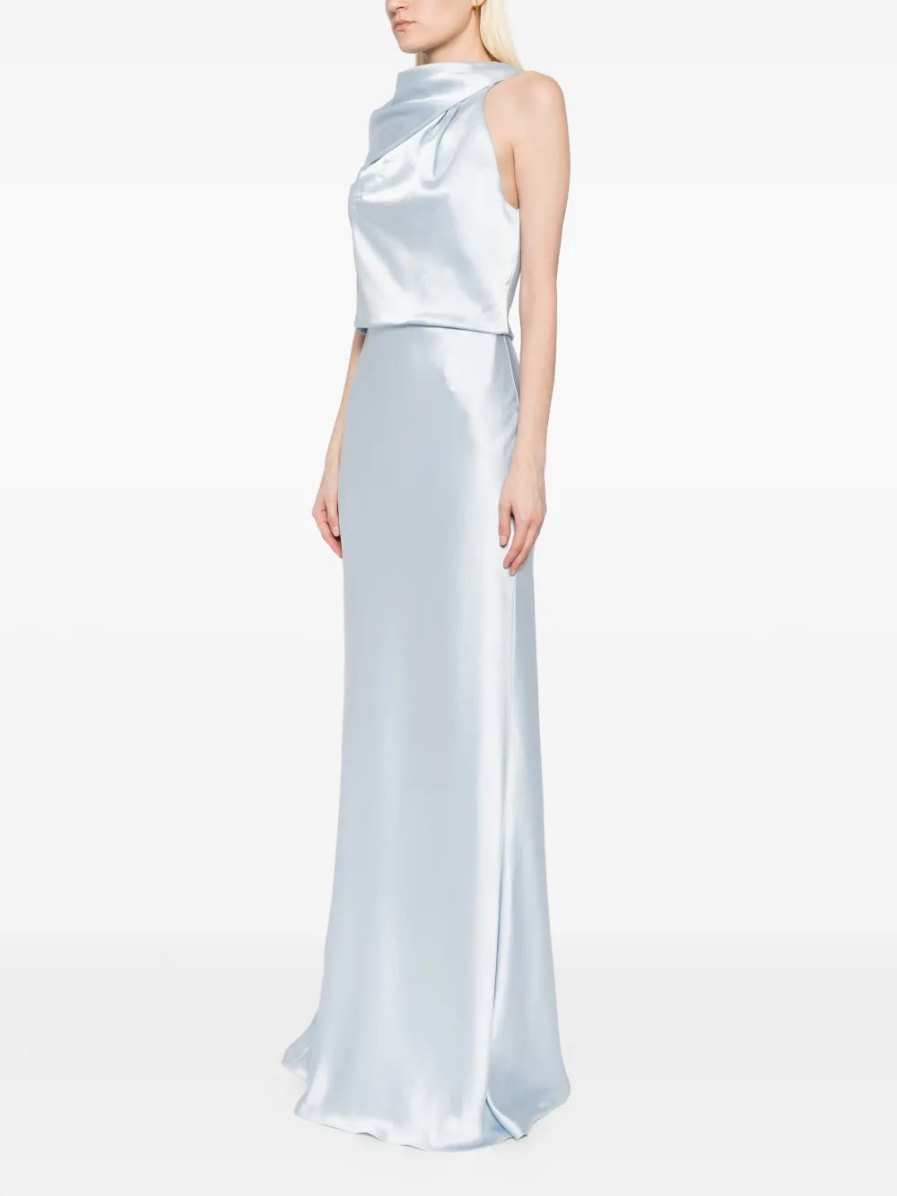 Amsale Satin Draped Dress
