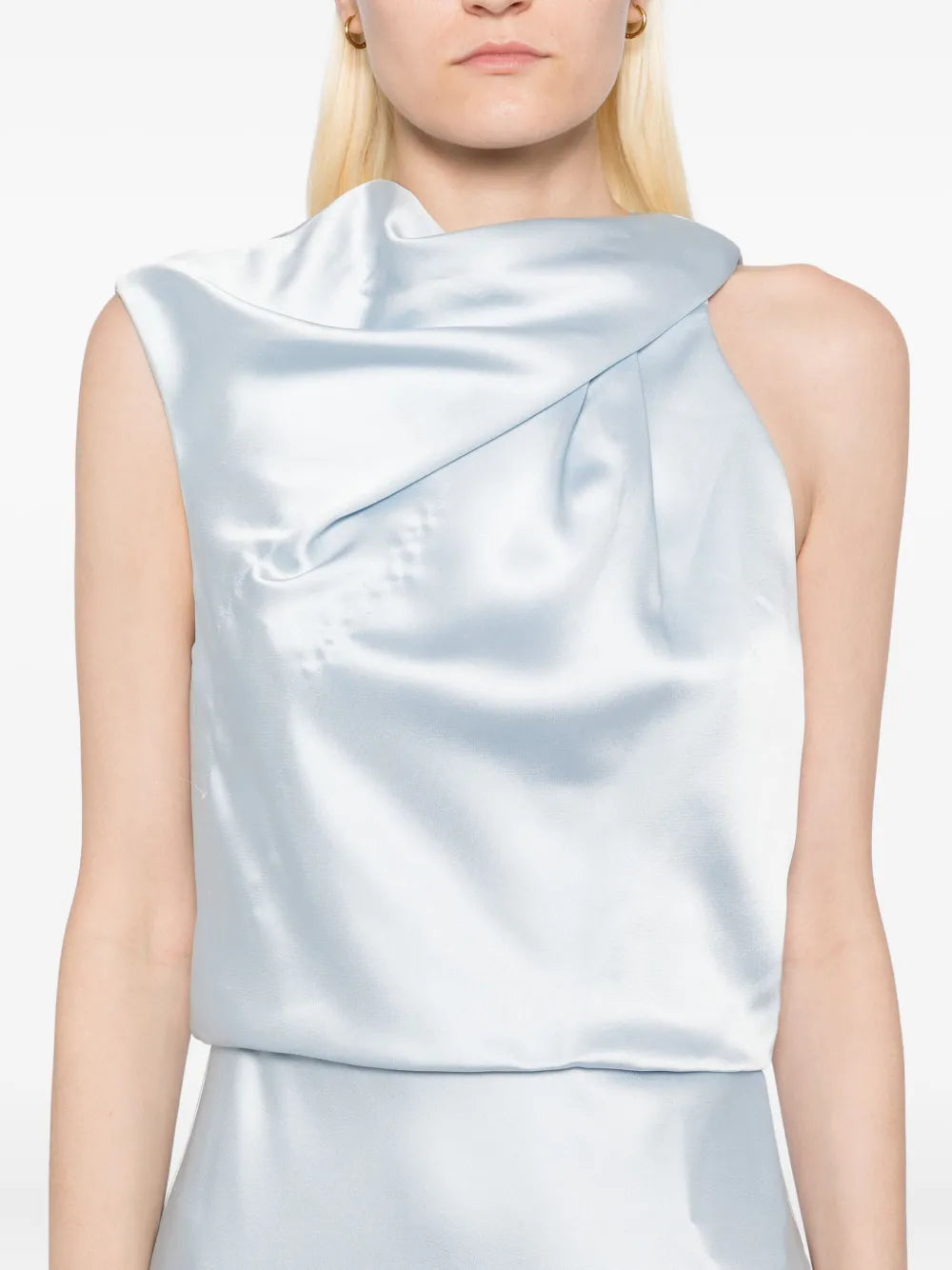 Amsale Satin Draped Dress