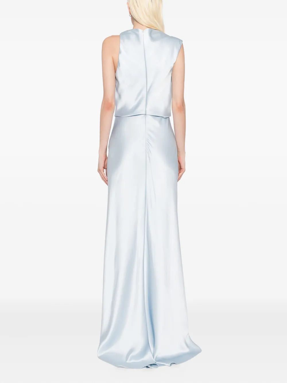 Amsale Satin Draped Dress