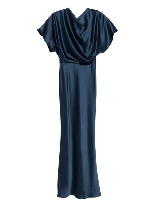 Amsale Satin Draped Gown