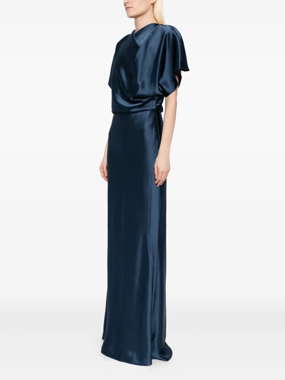 Amsale Satin Draped Gown