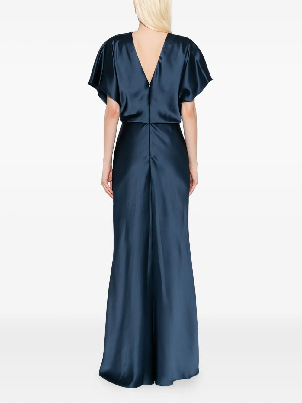 Amsale Satin Draped Gown