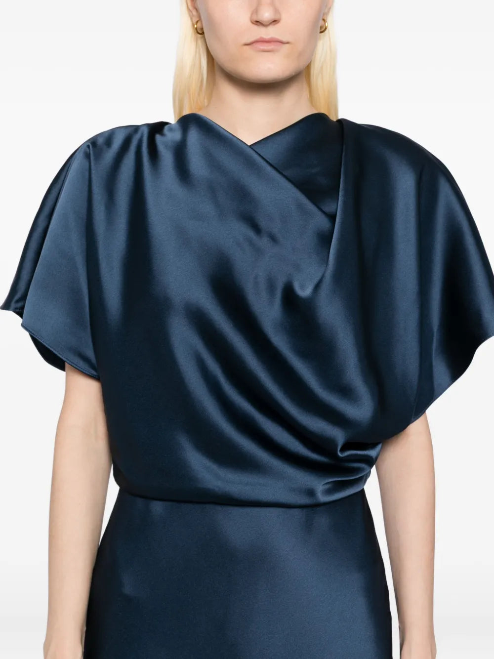 Amsale Satin Draped Gown