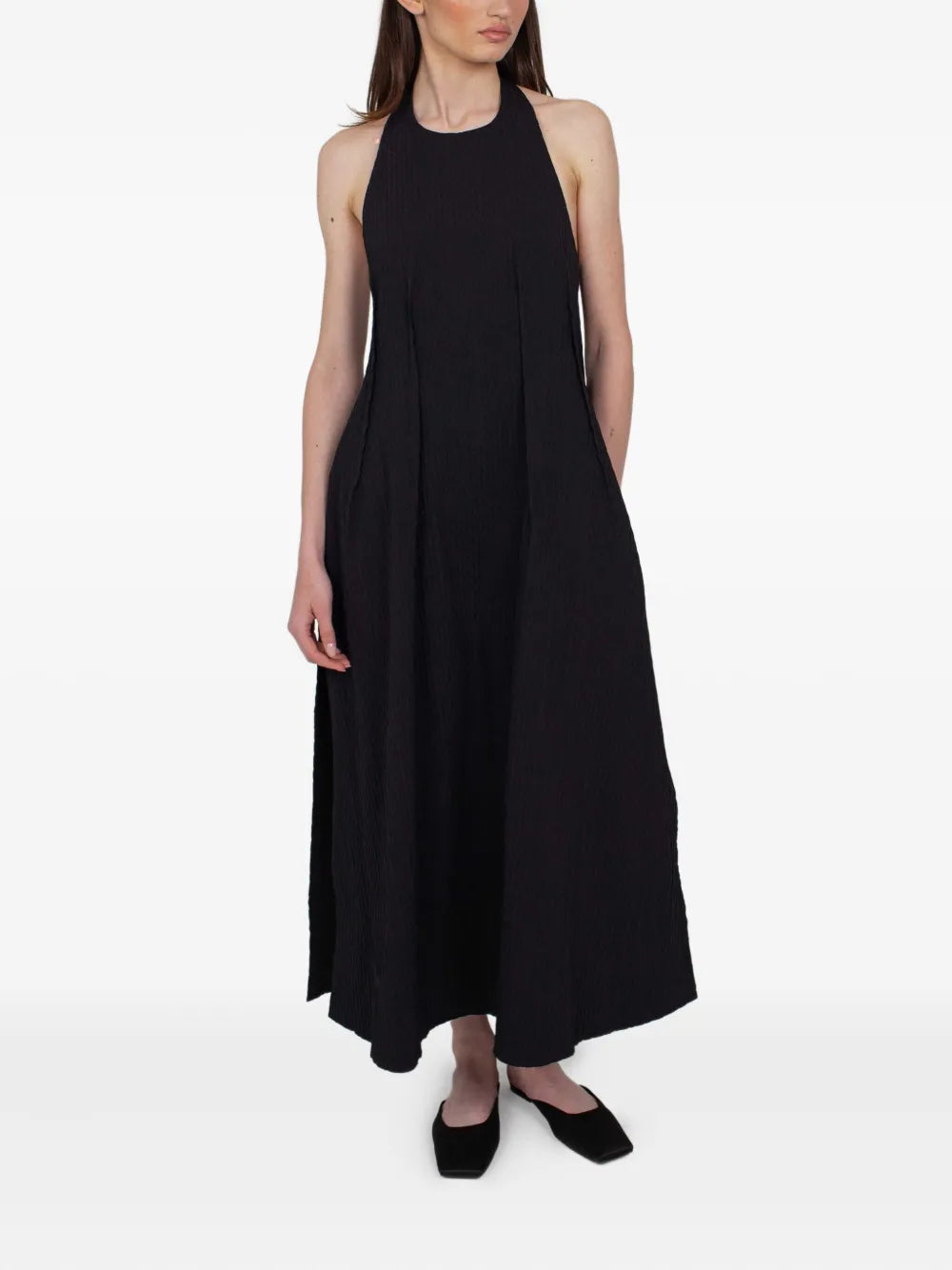 Rxquette Halter Neck Pleated Midi Dress