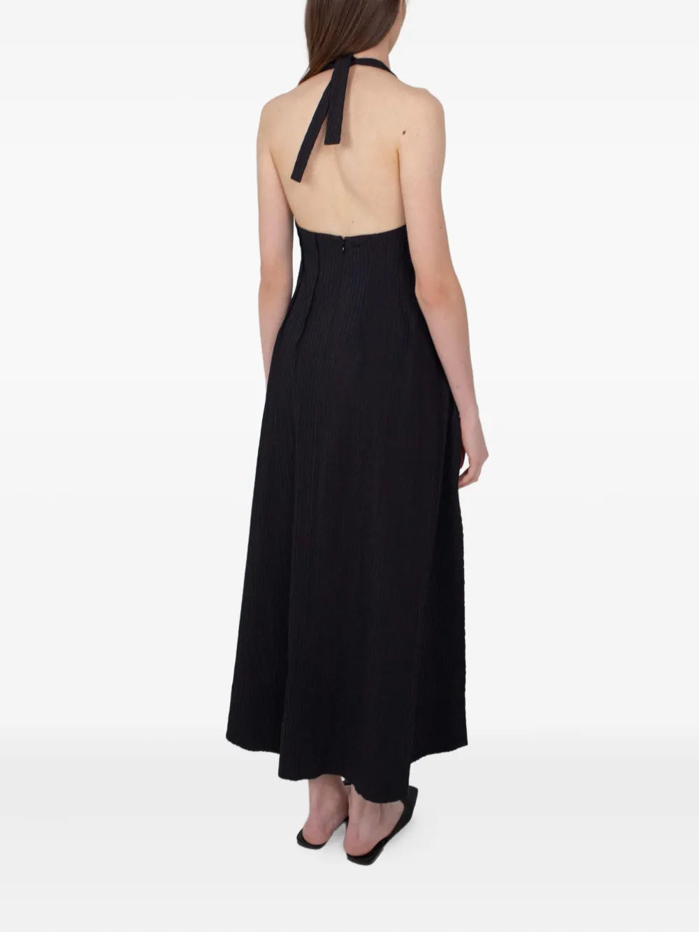 Rxquette Halter Neck Pleated Midi Dress