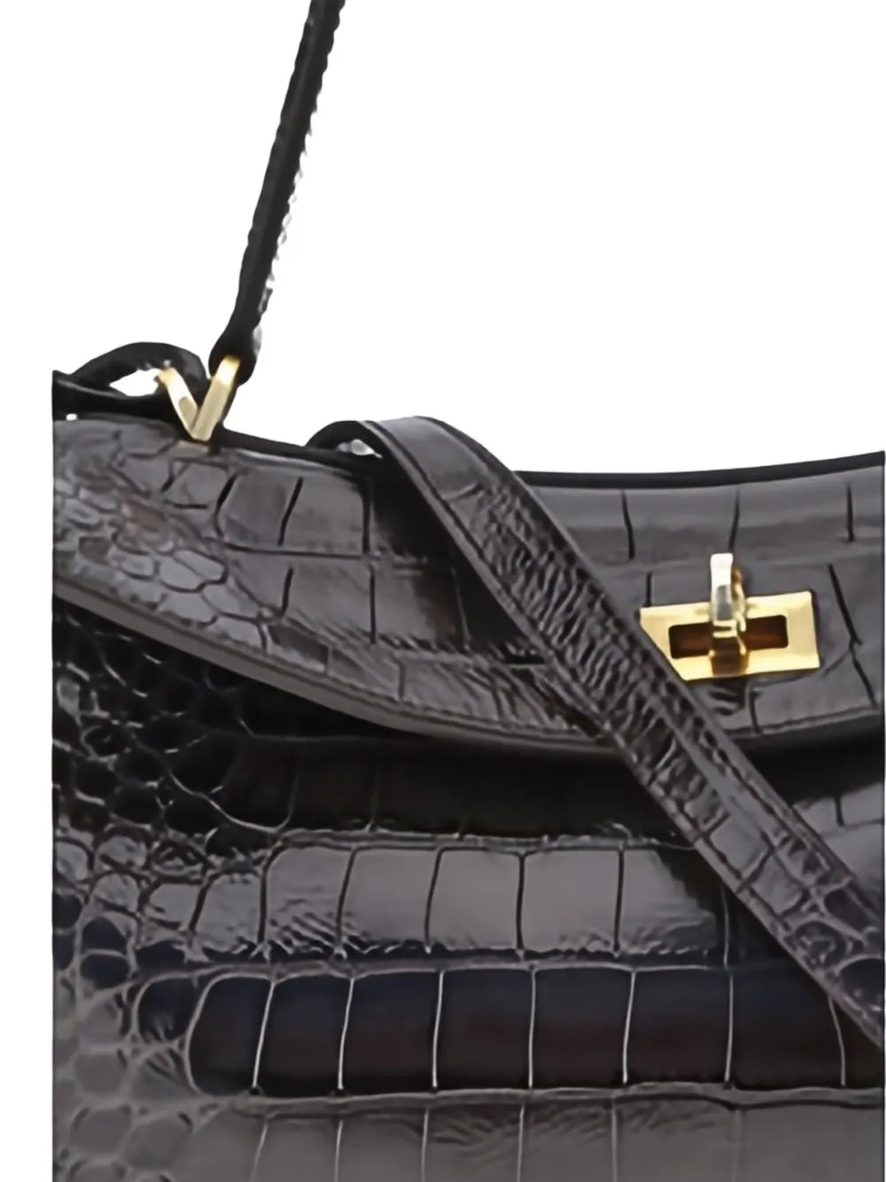 Balenciaga Medium Crocodile Effect Shoulder Bag