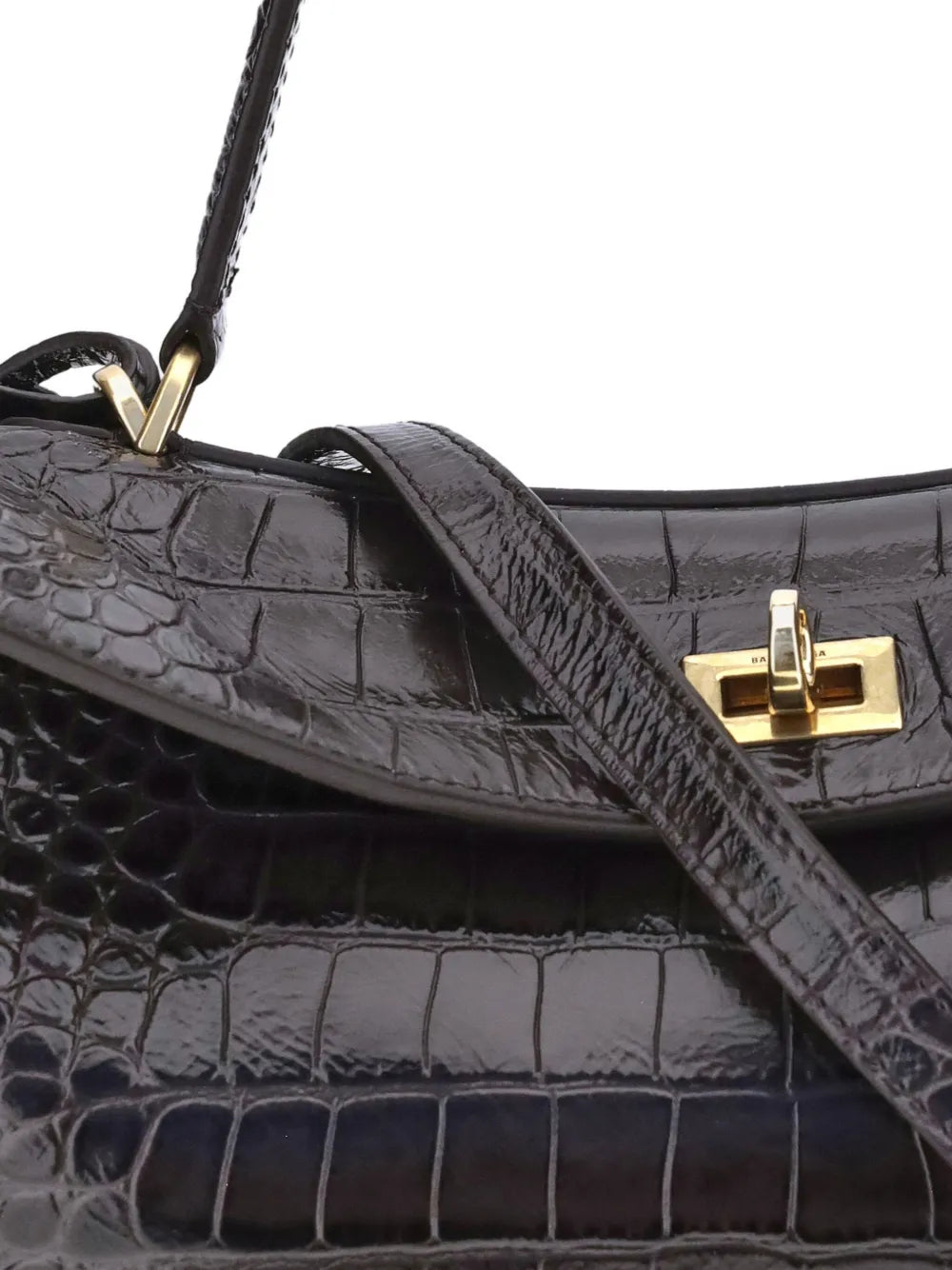 Balenciaga Medium Crocodile Effect Shoulder Bag