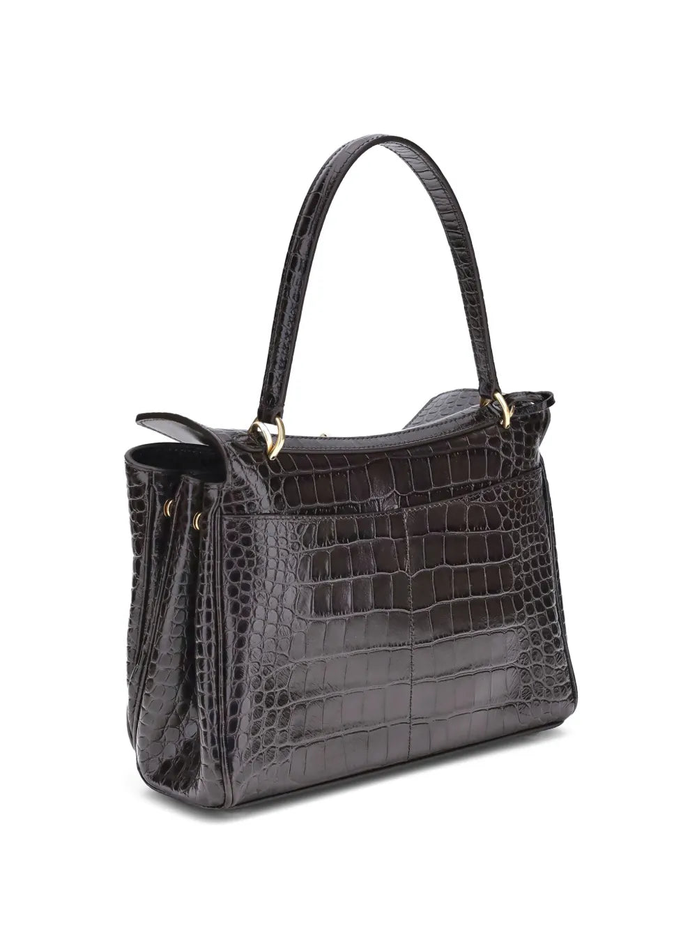 Balenciaga Medium Crocodile Effect Shoulder Bag