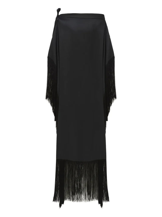 Taller Marmo Aarons Off Shoulder Fringed Midi Dress