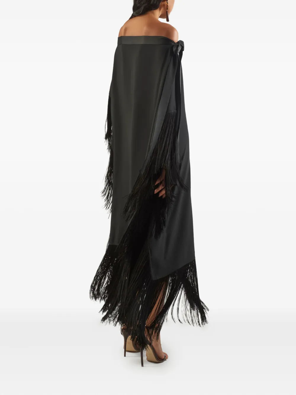 Taller Marmo Aarons Off Shoulder Fringed Midi Dress