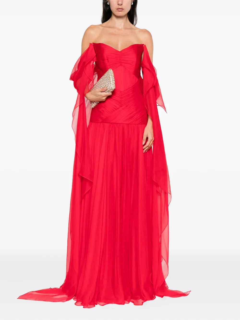 Mmarquise Monica Pleated Ruffled Dress