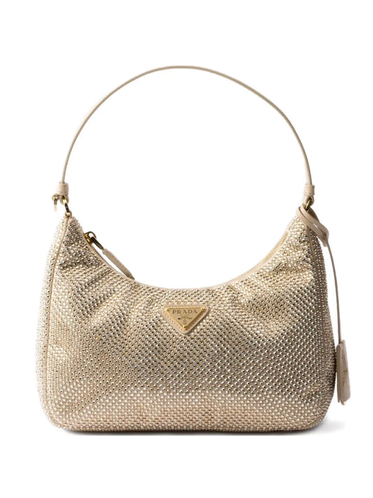 Prada Re Edition Crystal Embellished Shoulder Bag