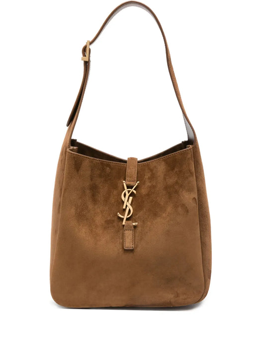 Saint Laurent Small Le 5 A 7 Supple Logo Plaque Suede Shoulder Bag