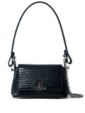 Vivienne Westwood Small Hazel Croc Embossed Flap Shoulder Bag