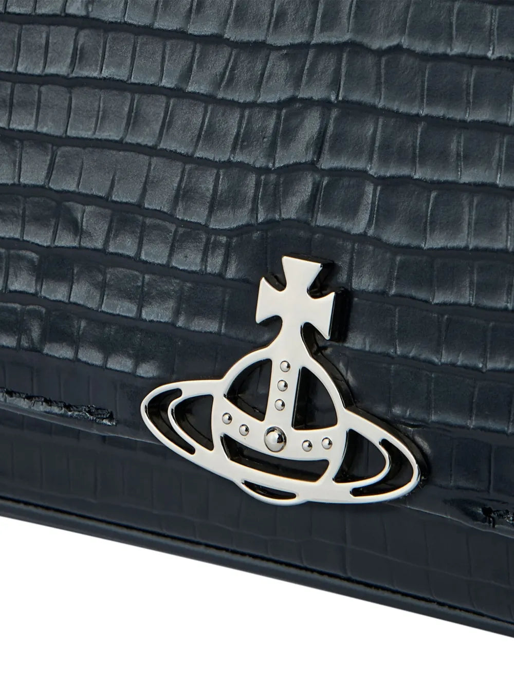Vivienne Westwood Small Hazel Croc Embossed Flap Shoulder Bag