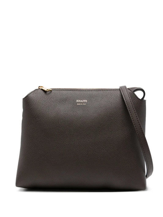 Khaite Lina Zip Top Leather Shoulder Bag