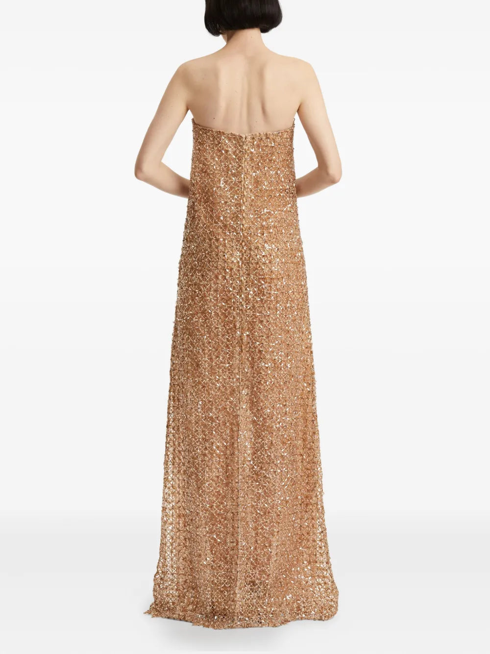 Oscar De La Renta Embroidered Sequin Gown