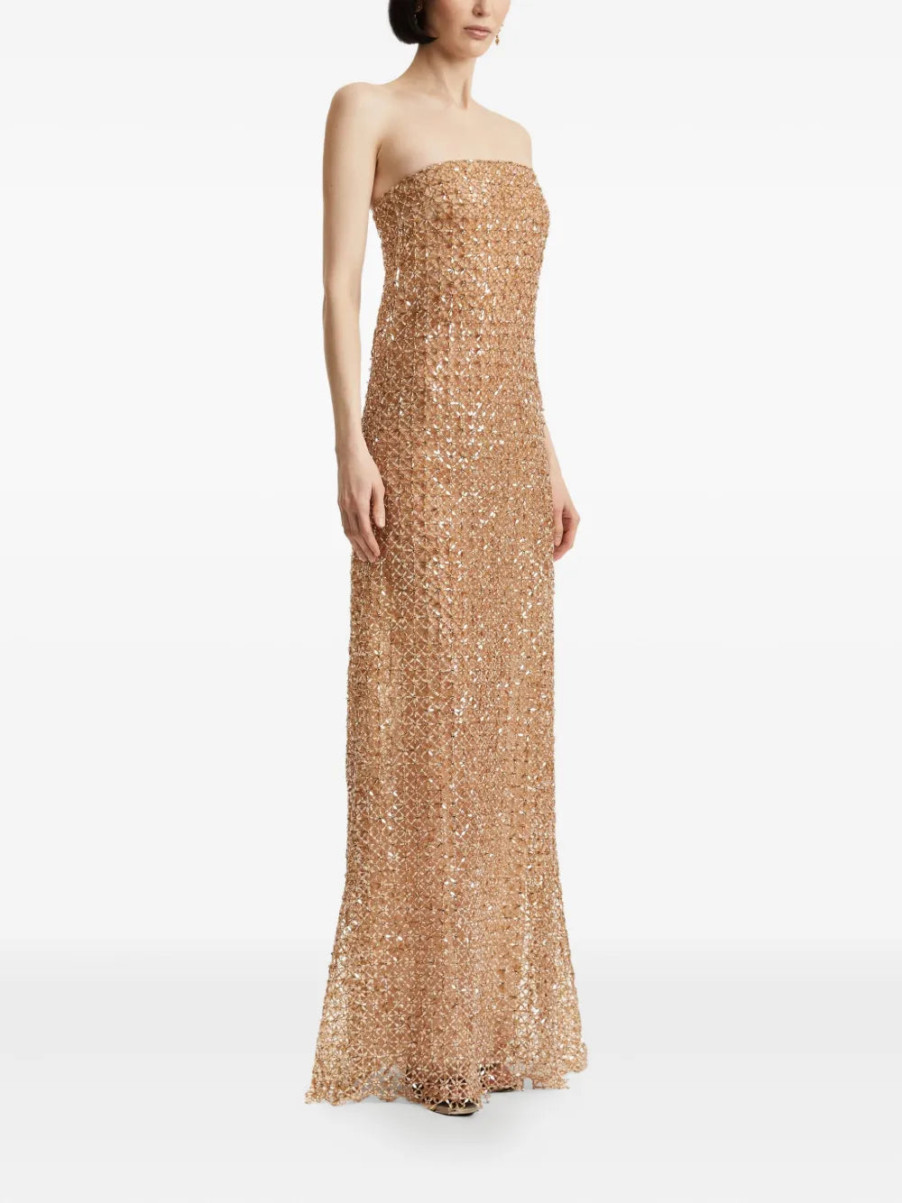 Oscar De La Renta Embroidered Sequin Gown