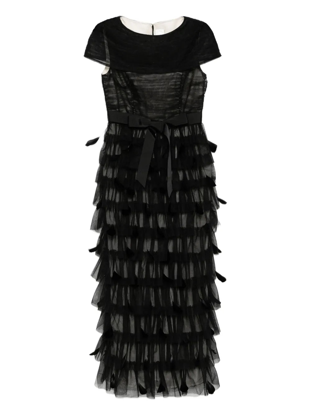Huishan Zhang Michelle Tulle Feath Dress