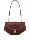 Versace Small Virtus Leather Shoulder Bag
