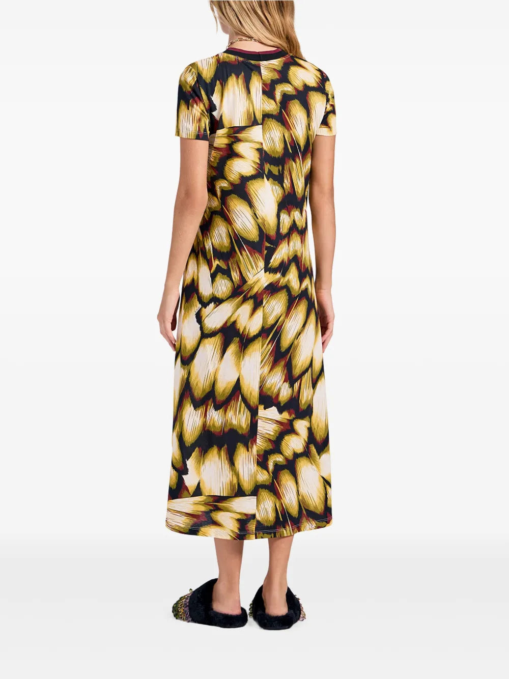 La Doublej All Over Print Short Sleeve Midi Dress