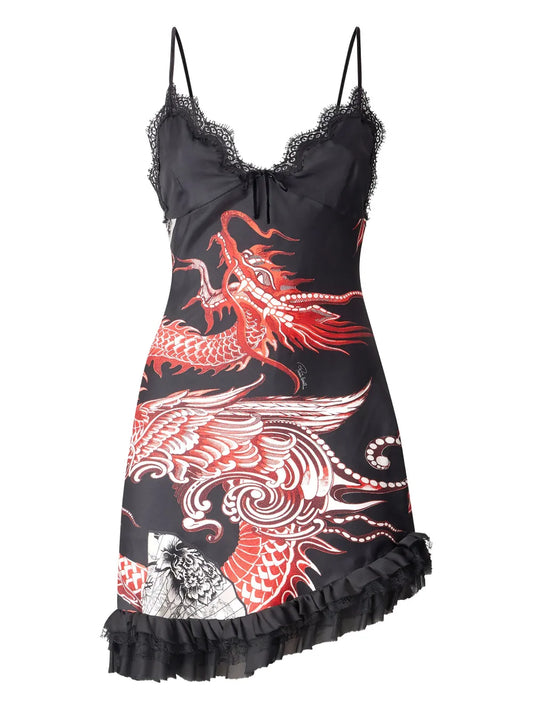 Roberto Cavalli Ruffled Silk Mini Dress