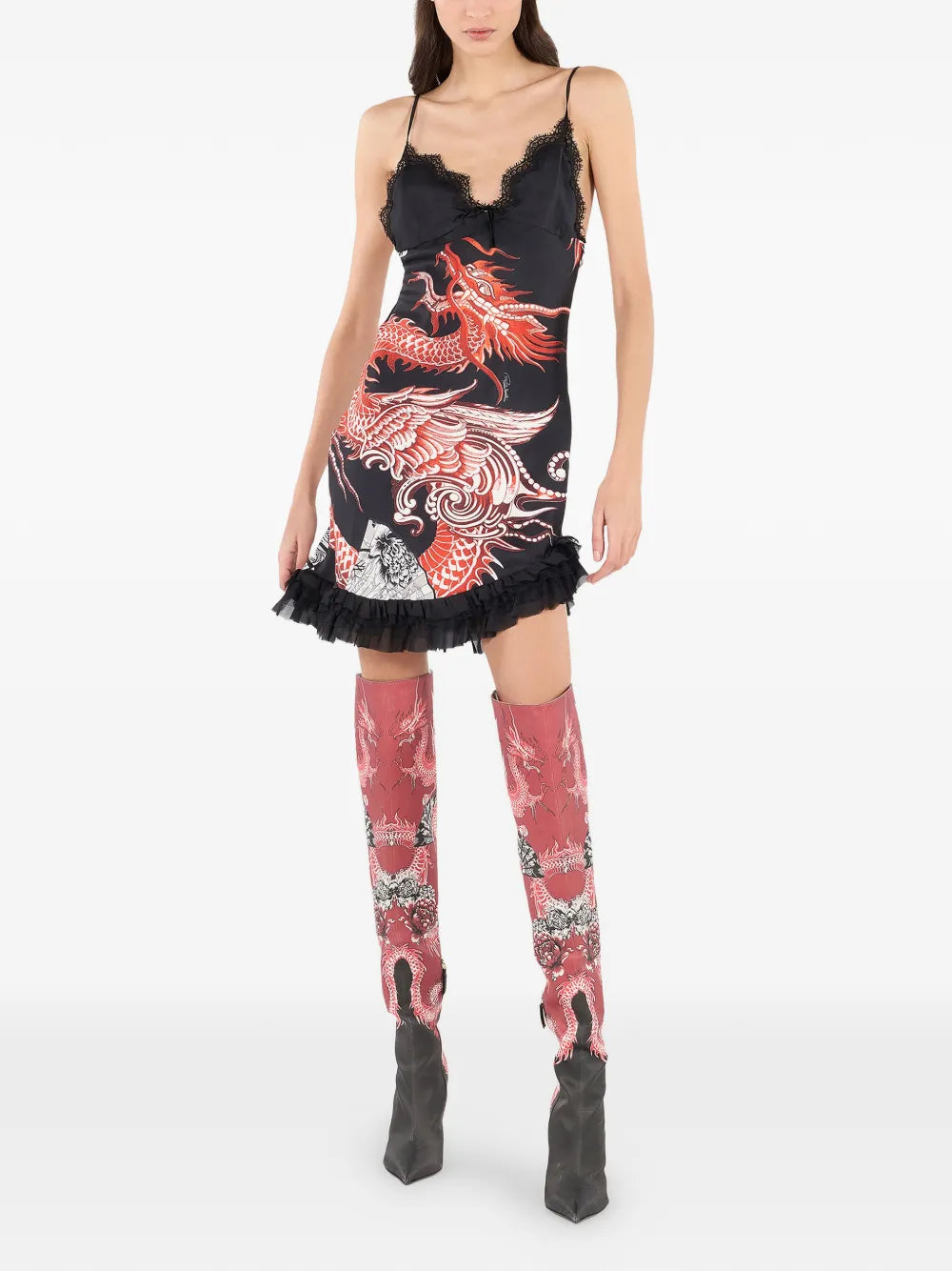 Roberto Cavalli Ruffled Silk Mini Dress