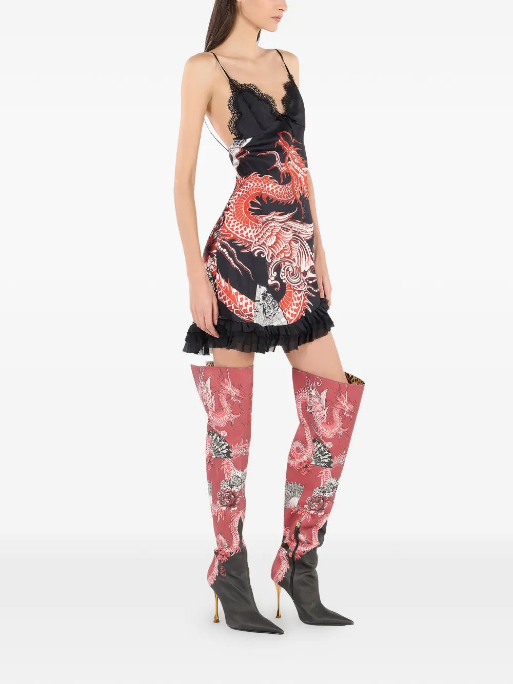 Roberto Cavalli Ruffled Silk Mini Dress