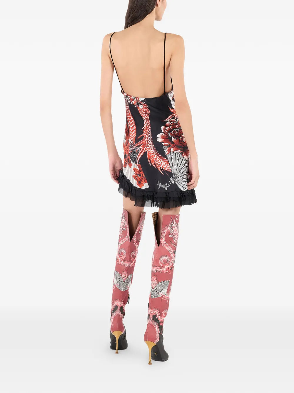 Roberto Cavalli Ruffled Silk Mini Dress