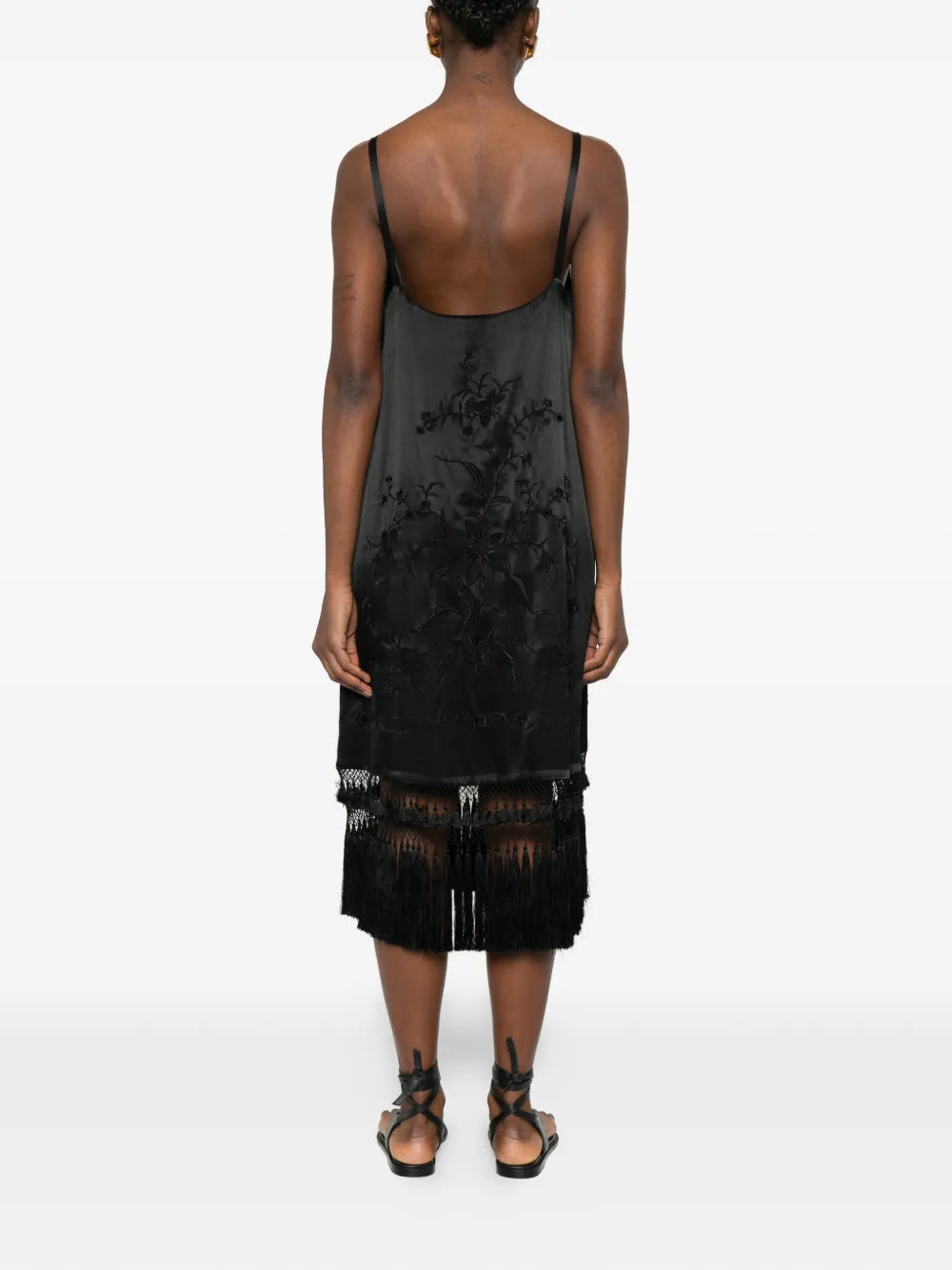 Bode Fringe Floral Dress
